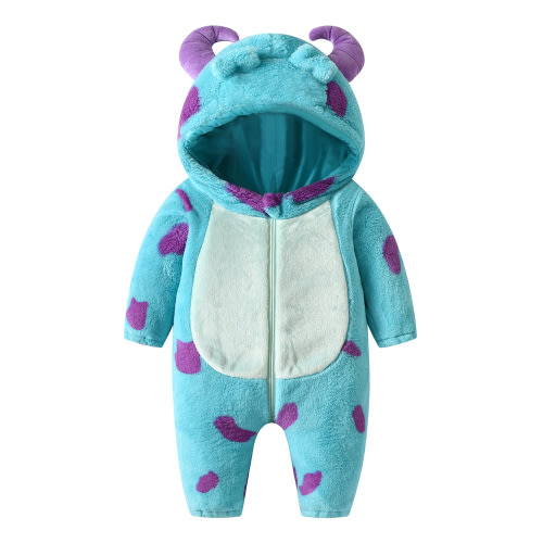 wsevypo Newborn Baby Boys's Girls's Stitch Flannel Zipper Warm Hooded Romper Jumpsuit Outfits