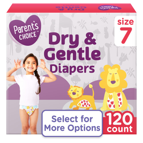 Parent's Choice Dry & Gentle Diapers Size 7, 120 Count (Select for More Options) HSA/FSA Eligible