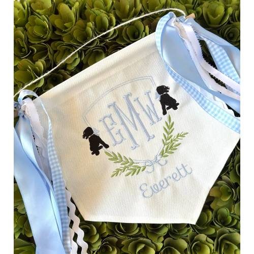 Custom Baby Banner with DOG Baby Banner, Welcome Banner, Hospital Door Sign, Baby Shower