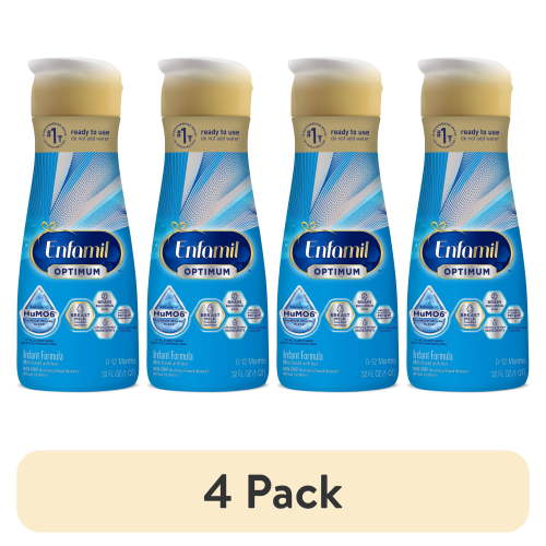 (4 pack) Enfamil Optimum (Enspire) Ready to Feed Baby Formula, Our Closest to Breast Milk, 32 fl oz