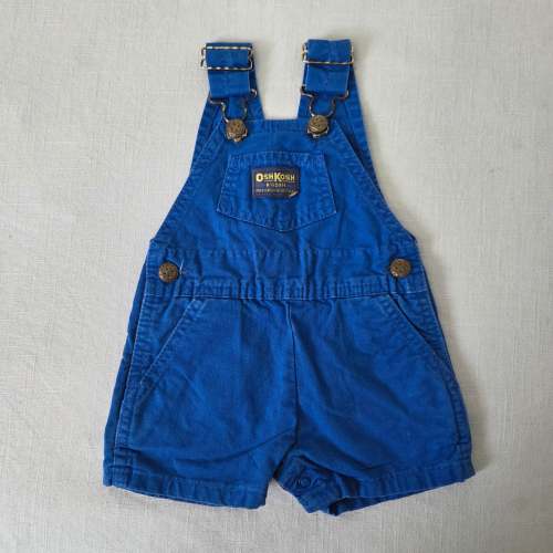 Vintage Oshkosh Blue Shortalls 6-9 months