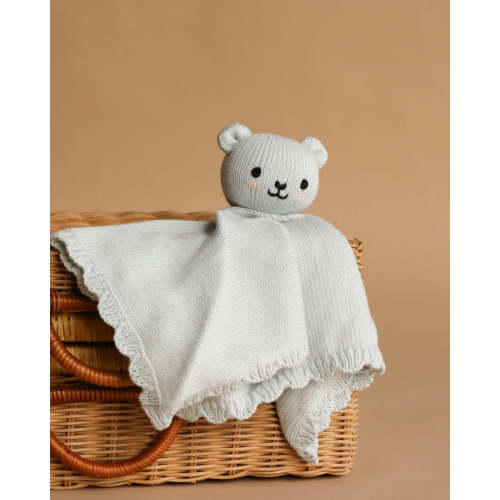 Cuddle + Kind Organic Cotton Baby Bear Lovey (Baby Blue)