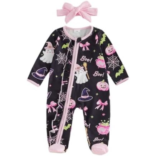 Kuriozud Newborn Baby Girl Clothes Footie Romper Infant Sleeper Outfit