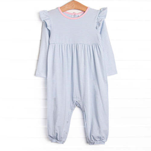 Gracie Romper, Pink and Blue Stripe – Stitchy Fish