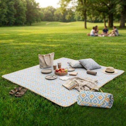ADIVO Waterproof Outdoor Picnic Rug Blanket Yellow 150cm*200cm