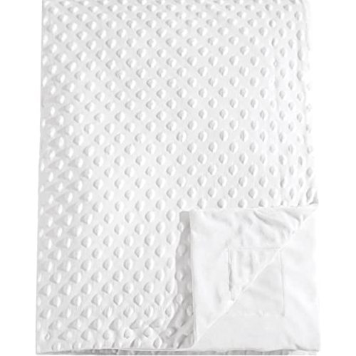 david's kids Micro Fleece Minky Baby Blanket for Boys Girls Neutral with Double Layer and Soothing Raised Dots, Breathable and Soft Lightweight Receiving Blanket for Newborns 30x40 Inches, White