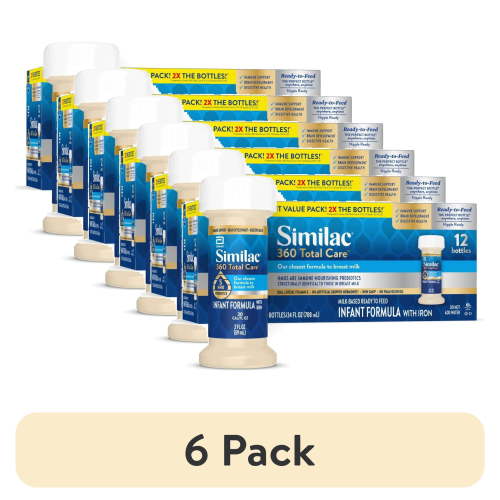 (6 pack) Similac 360 Total Care Ready-to-Feed Baby Formula, 2-fl-oz Bottle, Pack of 12