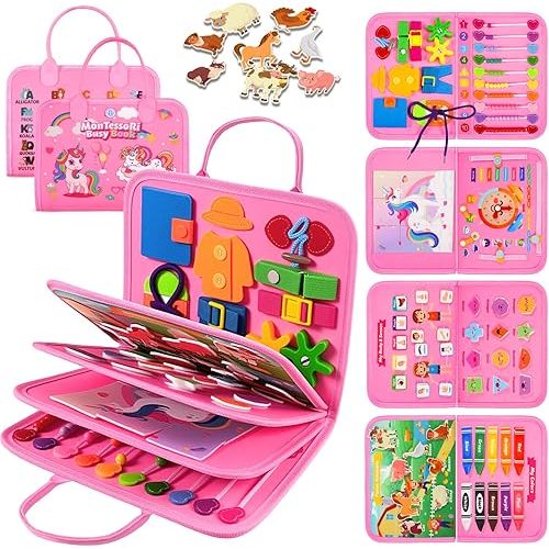 Toddler Toys Busy Board - Montessori Toys for 1-5 Year Old Boy Girl Gifts