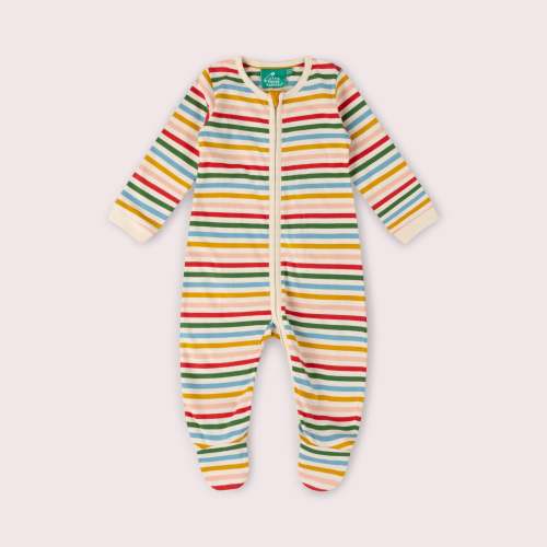 Cream Rainbow Zip Organic Babygrow – Little Green Radicals