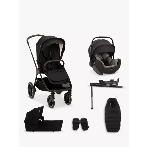 TRIV lx All Seasons Pushchair Set with ARRA Flex Car Seat & BASE Curv Bundle - Caviar