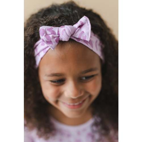 Knotted Bow Headband in Thistle Leopard