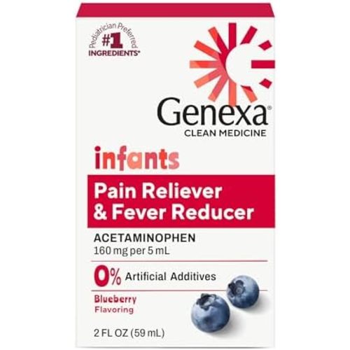 Genexa Infants Acetaminophen Made Clean, Baby Pain & Fever Reducer, 2 fl oz