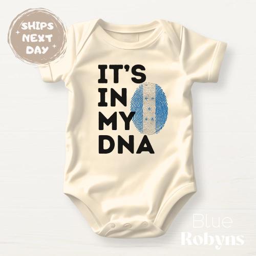 Honduras Flag Shirt It’s In My DNA Honduran Baby Bodysuit Cute Honduras Tshirt Honduras Baby Shower Gift for Honduran Family Matching Tshirt