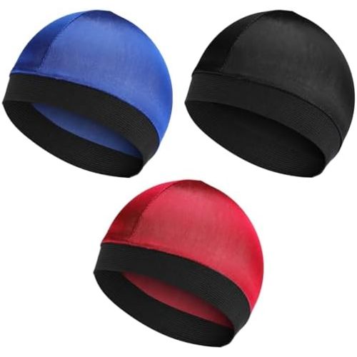3PCS Toddler Durag, Baby Durags for Boys 0-6 Months Sports Wicking Caps Running Hat Elastic Caps Multicolor