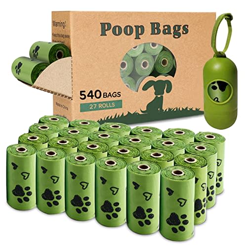 Dog Poop Bag Biodegradable - 540 Count Dog Waste Bags with Dispenser, Extra Thick Strong Leak Proof Poop Bags for Dogs Doggy | Scented