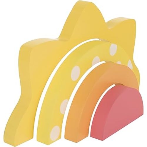 Little Love by NoJo Sun Yellow, Orange, Pink, and White Wood Stacking Shelfie Decor