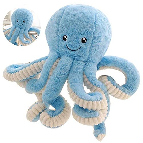 JOSON Cute Octopus Plush Toys, Soft Octopus Stuffed Animals, Girls and Boys Adult Birthday (16 Inch, Blue)