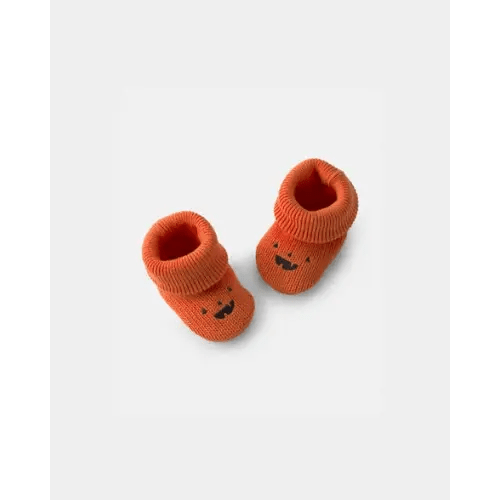 Baby Halloween Pumpkin Booties - Orange | Carter's