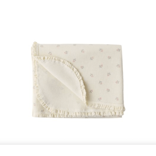 Waffle Baby Blanket || Mauve Ditsy