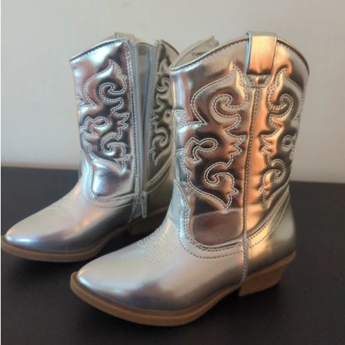 Tucker + Tate toddler girl western boots | Silver | Size: 9 or 10