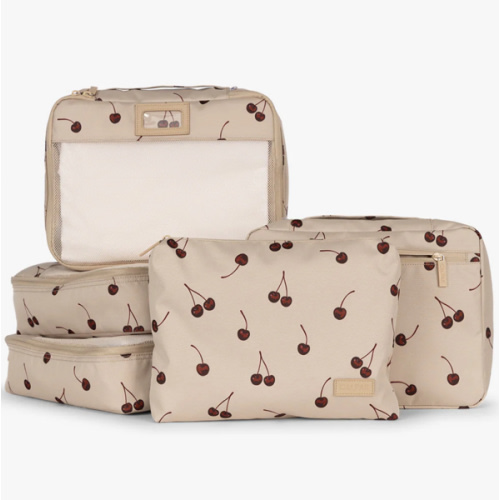 Packing Cubes Set (5 Pieces) - OATMEAL CHERRY