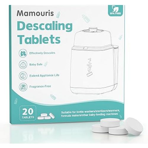 Descaling Tablets for Baby Bottle Washer, Compatible with Baby Brezza, Momcozy, Papablic Bottle Washer, Warmer, Sterilizer & Formula Maker (20 Count)