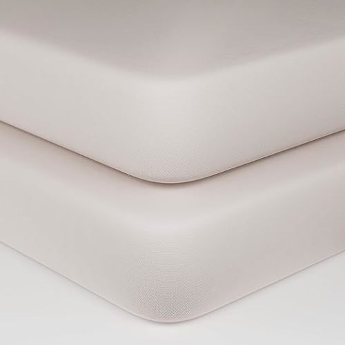 Organic Cotton Fitted Crib Sheets - 100% GOTS Certified Organic Cotton, All-Natural, Dye-Free, Unbleached, Toxic-Free & Breathable Baby Crib Sheets for Standard Crib Mattresses (2 Pack)