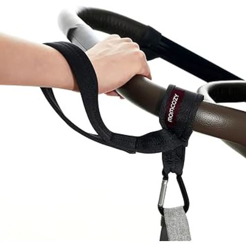 Momcozy Handle Strap for Baby Stroller | Safety Wrist Leash | Adjustable Pram Wheelchair Hand Leash | with Hooks for Storing Items | Security-Accessory for Child Safety