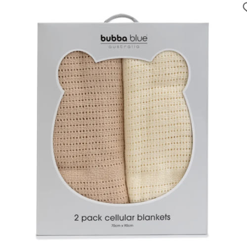 Bubba Blue 2 Pack Blanket Nordic Vanilla/Latte | Baby Bunting AU