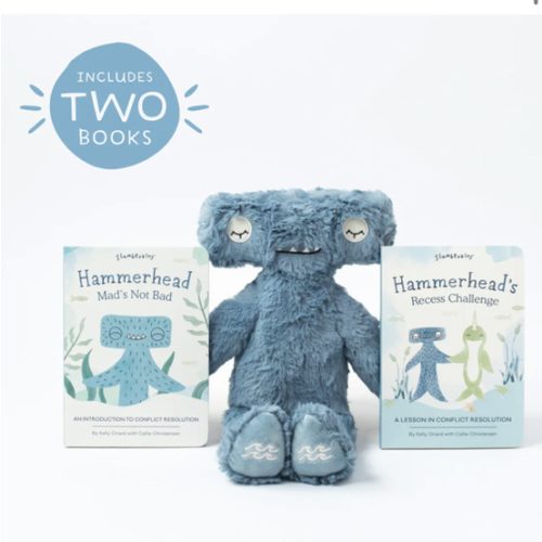 Hammerhead Shark Stuffed Animal & Conflict Resolution Books Set | Slumberkins