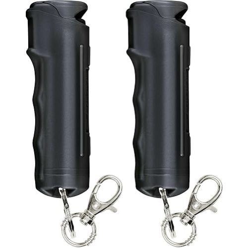 SABRE Pepper Gel Spray with Fast Flip Top Safety & Snap‑Clip Keychain for Self Defense - Max Police Strength OC with UV Marking Dye, Finger Grip, Wind Resistant, 10‑Sec. Spray, 14ft Range, Made in USA
