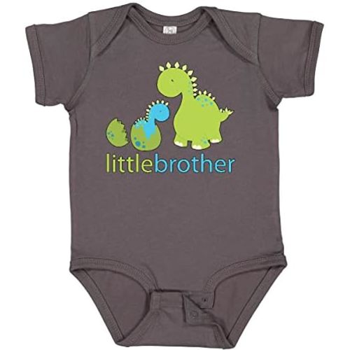 inktastic Dinosaur Little Brother Green Baby Bodysuit