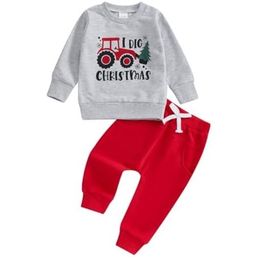 Toddler Baby Boy Clothes Crewneck Sweatshirt Long Sleeve Letter Print Shirt with Pants Cute Fall Winter Outfits