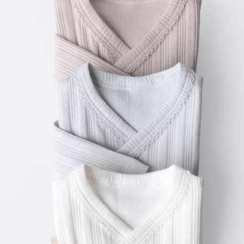 0-6 MONTHS/ THREE-PACK OF LONG SLEEVE KIMONO COLLAR BODYSUITS - Multicolored | ZARA Canada