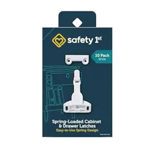 Safety 1st Spring-Loaded Cabinet & Drawer Latch, 10 Pack, White