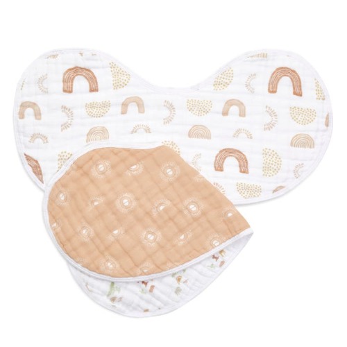 boutique cotton muslin burpy bibs 2 pack