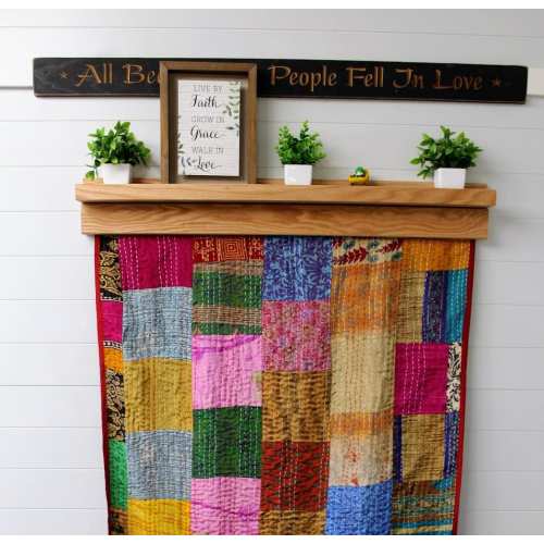 Handmade Hardwood Quilt Clamp & Ledge Shelf Combo - Maine Made