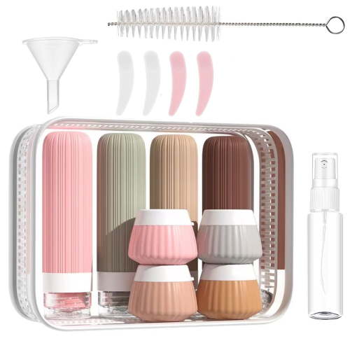 Travel Bottles for Toiletries 8 Pack , TSA Approved Travel size Containers for Toiletries,Leak Proof Travel Size Toiletries for Women & Men, Silicone Shampoo Bottles Travel Essentials