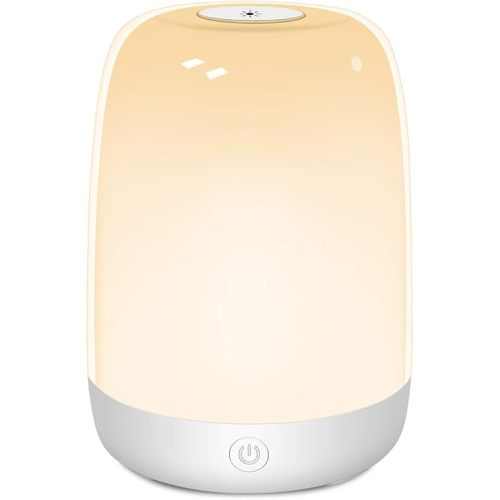 LED Night Light, Touch Control Smart Bedside Table Lamp, Dimmable, USB Rechargable lamp, Portable, Color Changing RGB for Kids, Bedroom, Camping