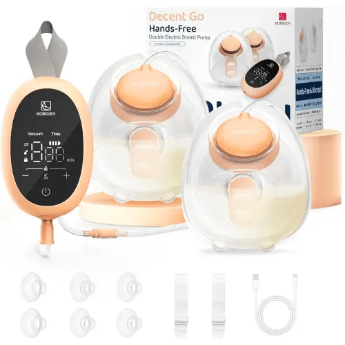 Upgraded Wearable Hands Free Breast Pump: D6 Portable Low Noise Breastfeeding Pumps with 3 Modes & 9 Levels & Memory Function | Leak-Proof Double-Seal Design | Strong Suction 15/17/21/25mm Flange