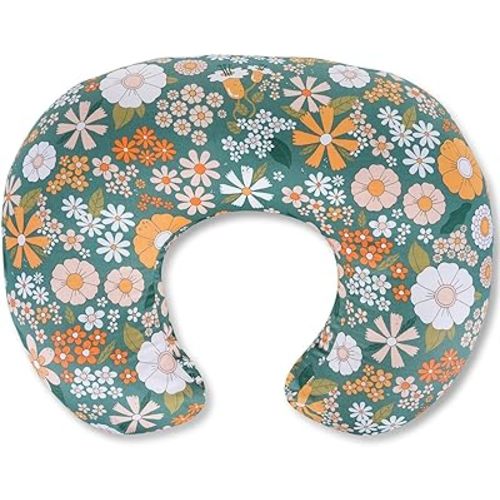 Nursing Pillow, Breastfeeding Pillow with Removable Cotton Cover, Baby Feeding Pillow for Mom Easier Breast Feeding and Bottle Feeding, Breastfeeding Support Cushion for Newborn (Flower Green)
