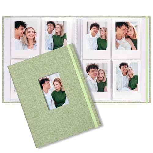 Vienrose Mini Polaroid Photo Album Book 208 Photos 2x3 Inch Pictures for Fujifilm Instax Mini 7s 8 9 11 25 26 40 50s 90 Evo Z2300 Instant Camera, Polaroid Snap Grass Green 1 Pack