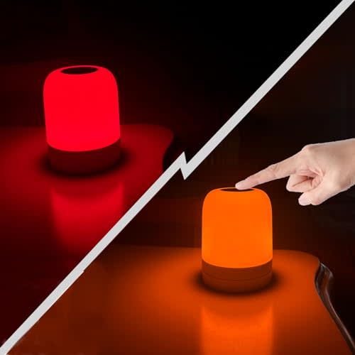 Amber & Red Sleep Aid Night Light Dimmable, Rechargeable