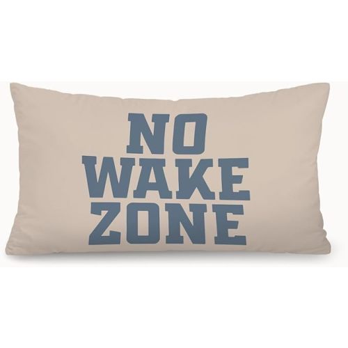 Coastal Beach Room Decor 12x20 Pillow Cover, Lake House Decor, No Wake Zone Nautical Coastal Decorative Lumbar Pillow Covers for Bedroom Living Room Home Sofa Couch