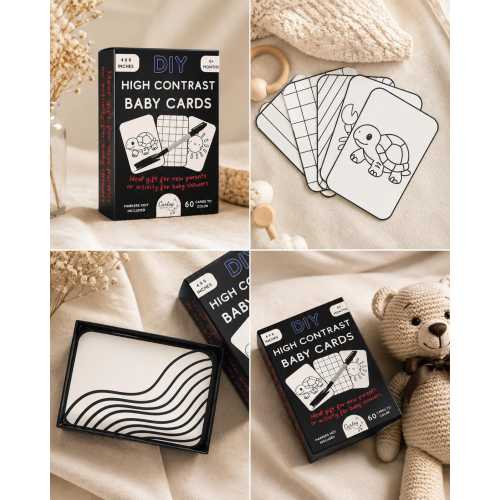 DIY High Contrast Baby Cards | 60 Sensory Cards for Newborn Visual Stimulation