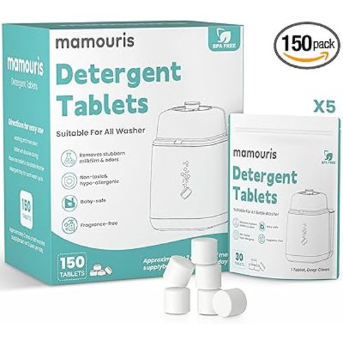 150PCS Official Detergent Cleaning Tablets: for Baby Brezza Grownsy Papablic Momfann Bottle Washer - Baby Bottle Washer Tablets for All Brands Bottles Washers Machines