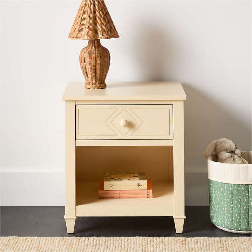 Set of 2 Soleil 21" Buttercream Wood Kids Nightstand with Drawer by Sharland England