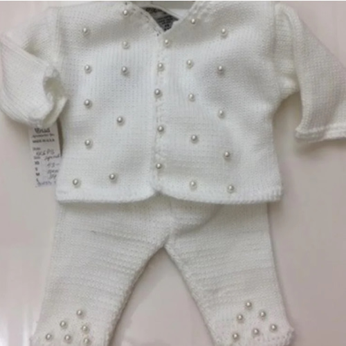 COTTON SWEATER SET WITH PEARLS – Designs By ELS