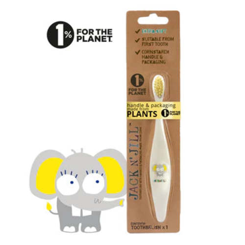 Jack N' Jill - Brosse à Dents Bio - Éléphant||Jack N' Jill - Bio Toothbrush - Elephant