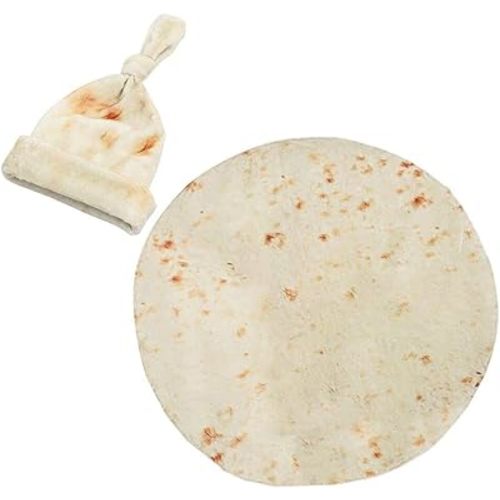 Baby Burrito Swaddle Blanket, Tortilla Blanket with Hat, Newborn Set, Unisex Super Soft Baby/Kids Gifts (36Inch – 3ft)